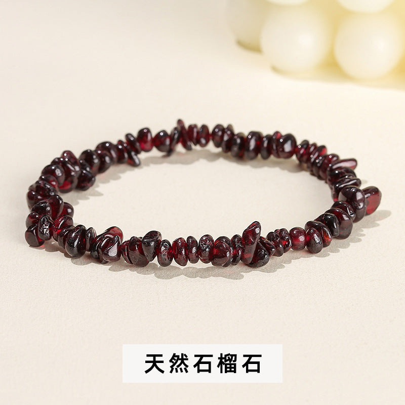 Wholesale natural crystal agate colorful gravel elastic bracelet